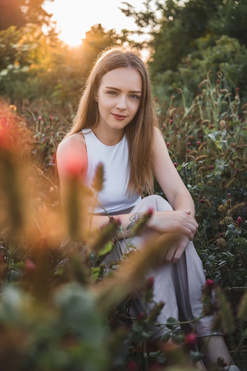 Portrét při západu slunce