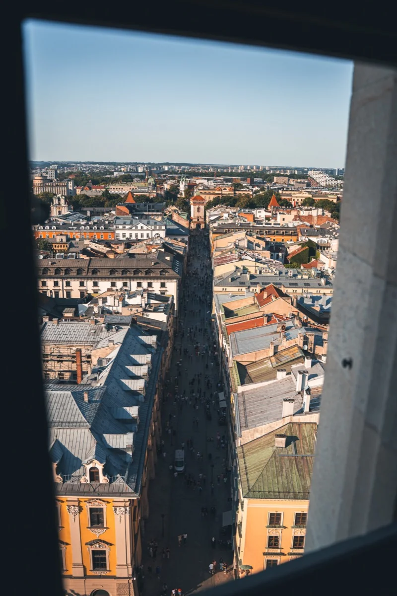 Panorama Krakova z věže